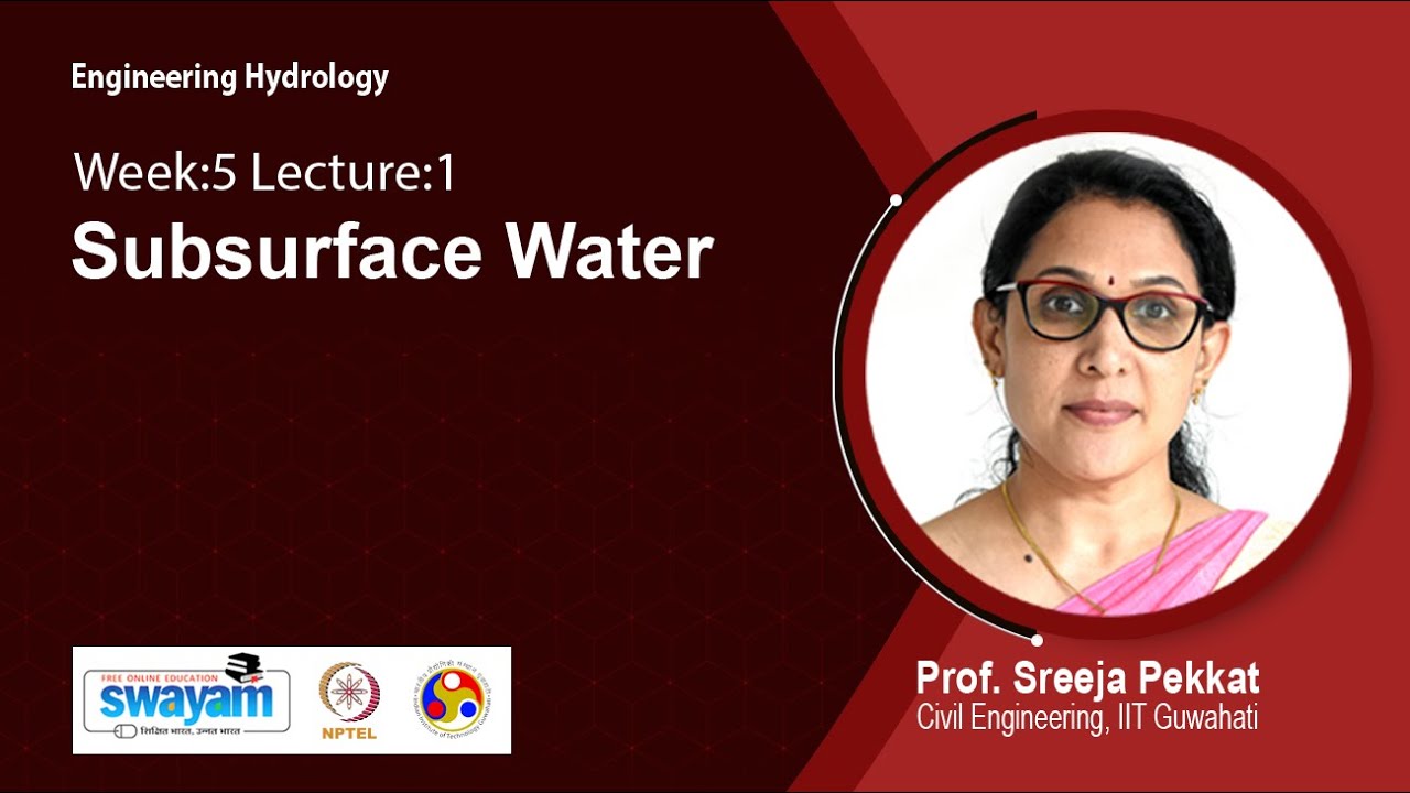 Lec 32: Subsurface Water