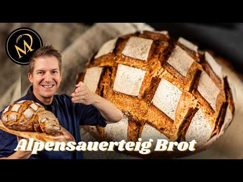 Knuspriges Alpen Sauerteigbrot ohne Knetmaschine - No Knead Brot mit Sauerteig