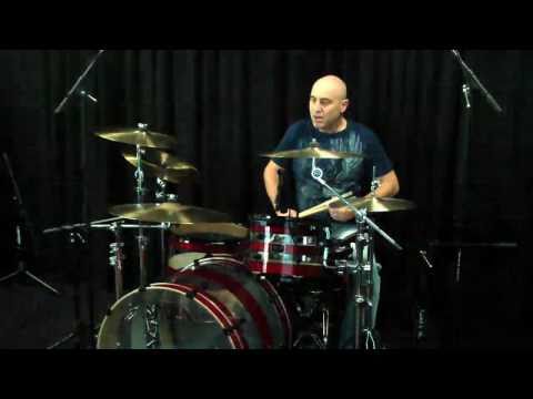 Spaun Hybrid Drum Kit - Red & Black Glass, Clear Acrylic Center