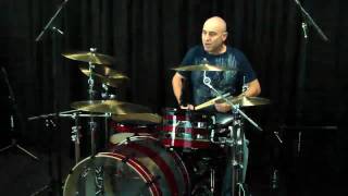 Spaun Hybrid Drum Kit - Red & Black Glass, Clear Acrylic Center