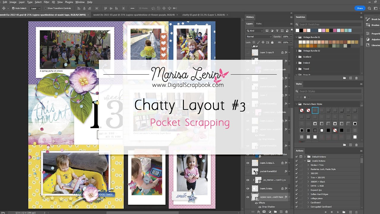 Chatty Digital Scrapbook Layout Creation #3