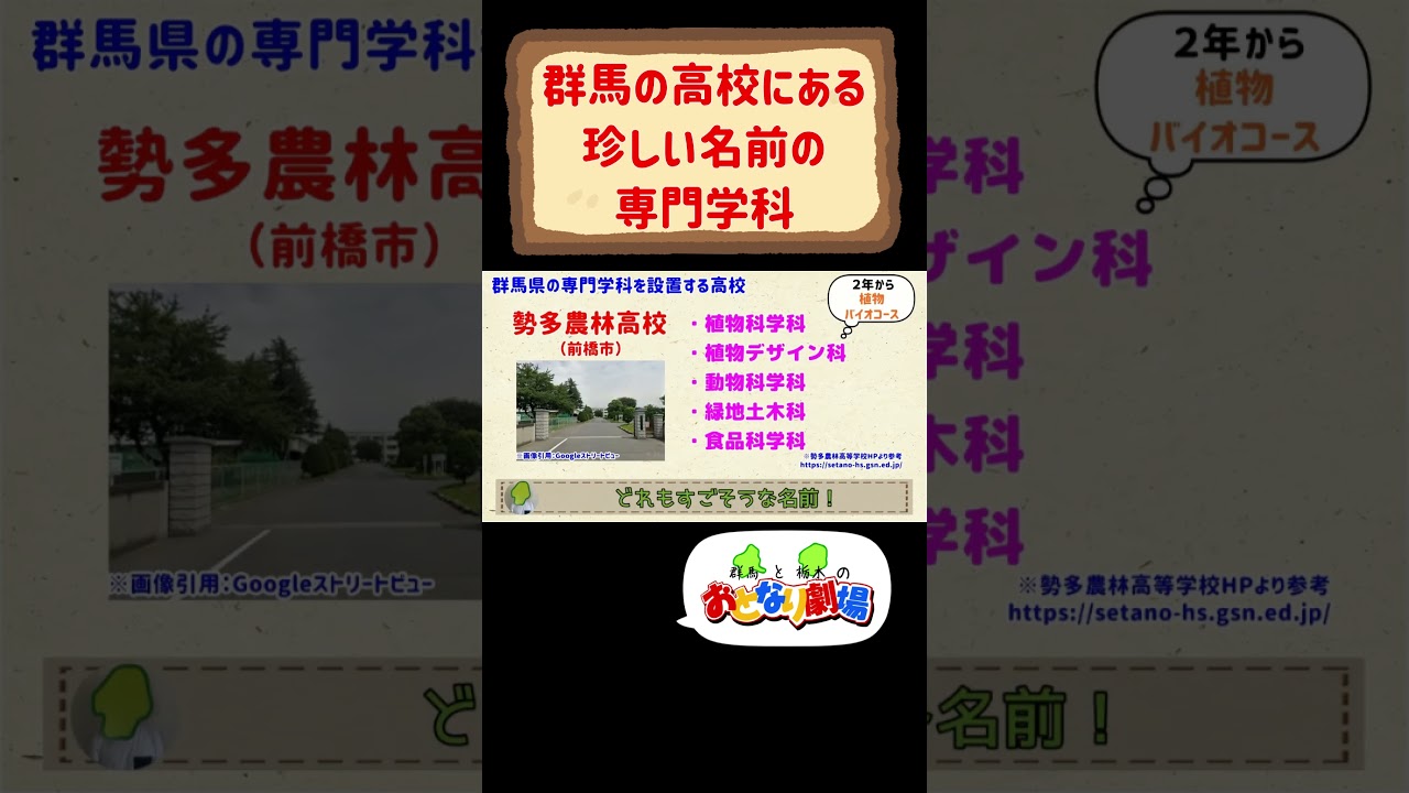 群馬の高校にある、珍しい専門学科
