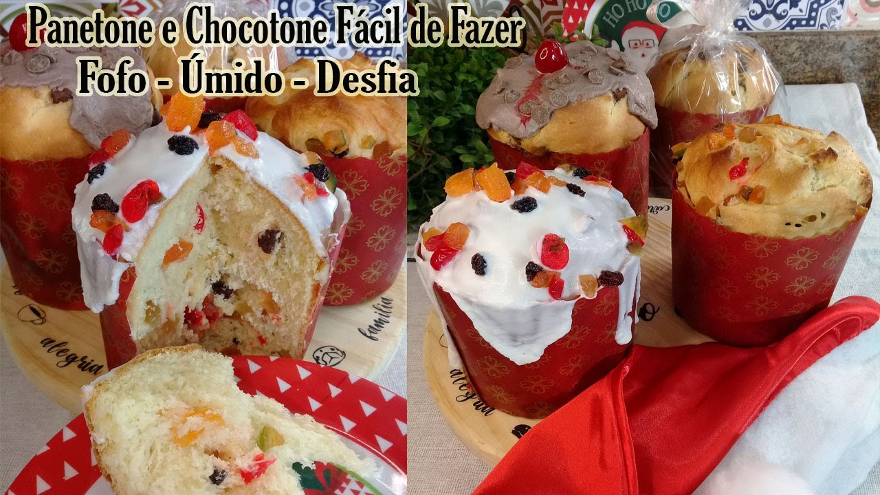 Receita Campeã! Panetones e Chocotones Fofos e Úmidos que Desfiam!!! Método fácil de fazer!!!