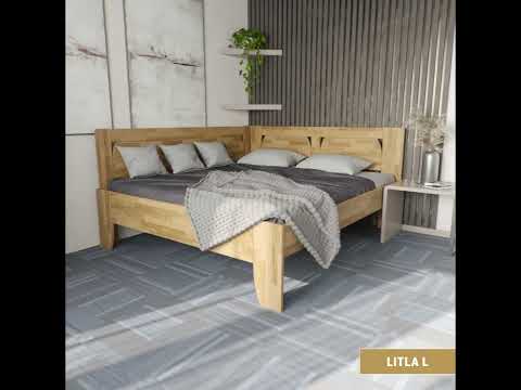 Wysokiej jakości łóżko z litego drewna Litla L