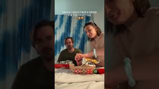 Trying Chili's Triple Dipper for the First Time! #chilis #tripledipper #youtubeshorts