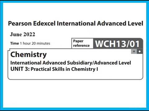Unit 3  June 2022 -  AS Chemistry Edexcel - Dr  Hanaa Assil