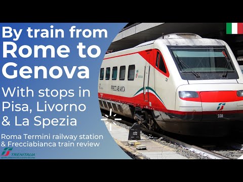 From Rome to Genova via Pisa, Livorno & La Spezia on a Frecciabianca tilting train of Trenitalia