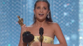 Video trailer för Alicia Vikander winning Best Supporting Actress