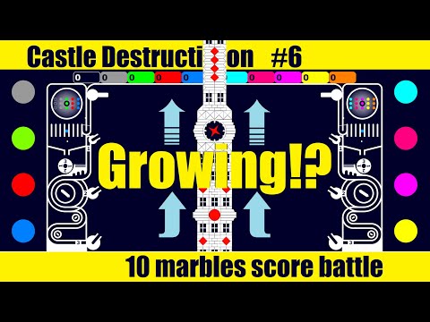 "The Tallest Tower"Destruction #6 [10 marbles score battle] - in Algodoo