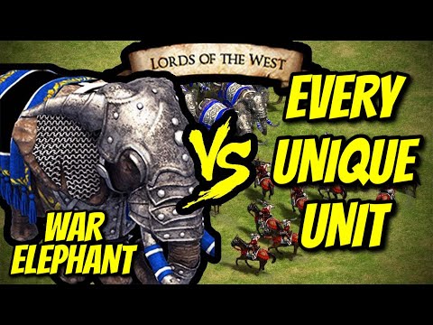 ELITE WAR ELEPHANT vs EVERY UNIQUE UNIT (Lords of the West) | AoE II: Definitive Edition