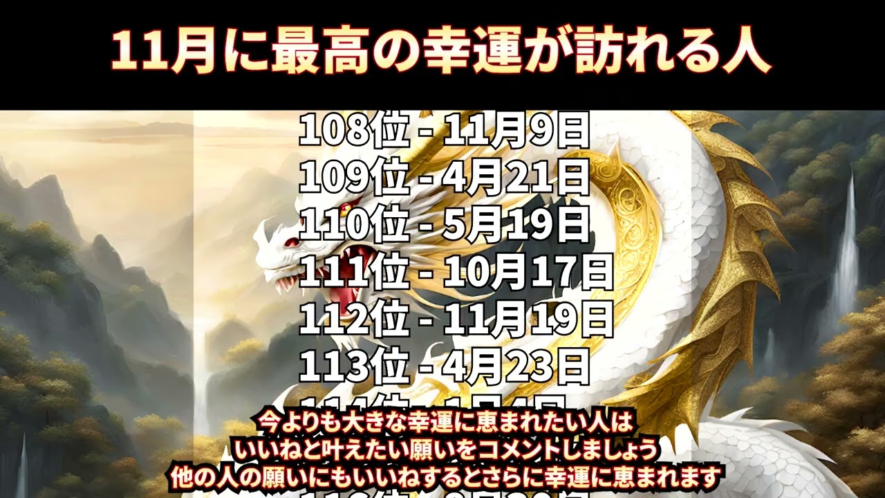 11月に最高の幸運が訪れる人