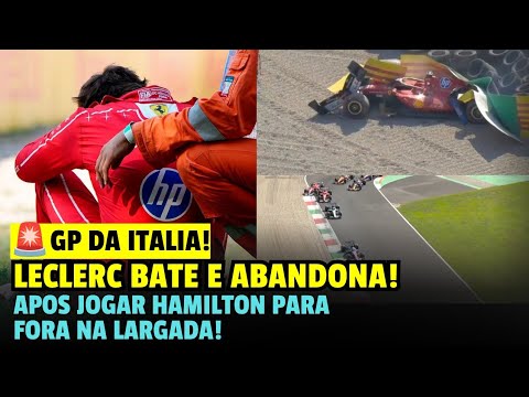 LECLERC JOGA HAMILTON PARA FORA BATE E ABANDONA GP DA ITALIA !