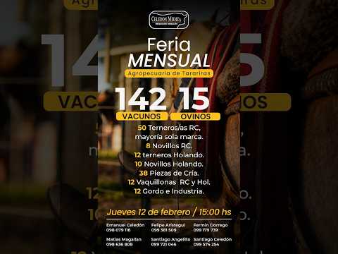 12/2/2026 Asociación Agropecuaria de Tarariras -Colonia-Celedón Mediza Negocios Rurales | Clic Rural