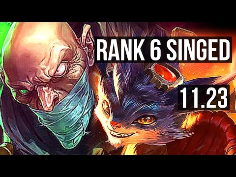 SINGED vs RUMBLE (TOP) | Rank 6 Singed, 5/3/24, 1.5M mastery, 700+ games | EUW Grandmaster | 11.23