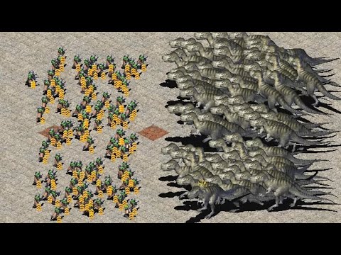 Conscripts vs T-rex - Red Alert 2