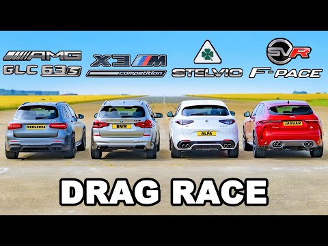 BMW gegen AMG gegen Alfa gegen Jaguar: SUV DRAG RACE