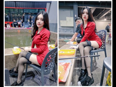 [4K] Sharon莊舒潔-第一次來釣蝦體驗能釣到多少隻呢/紅蟳王釣蝦休閒會館/ First Shrimp Fishing Experience: How Many Can She Catch?