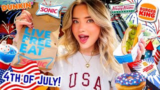 Eating 4TH OF JULY Fast Food Menu Items For 24 HOURS! 