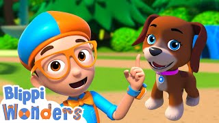 Blippi Meets a Puppy! 🐕 Blippi Wonders 🐕 Moonbug Kids - Learning Corner