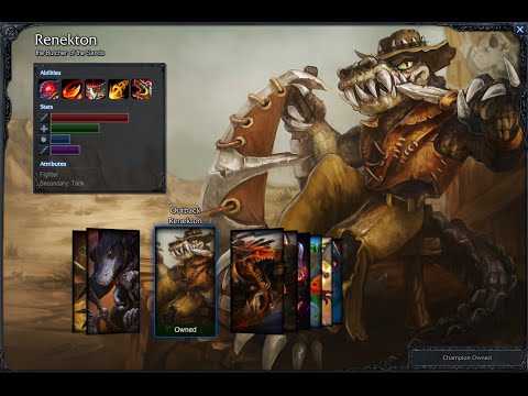 Outback Renekton Skin Spotlight Gameplay 1080p HD League Of Legends