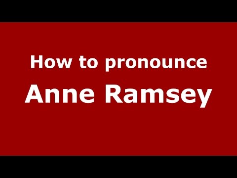 How to pronounce Anne Ramsey (American English/US) - PronounceNames.com