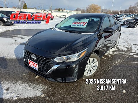 2025 Nissan Sentra S Plus CVT in Black for sale at Davey Auto Sales Oshawa South in Oshawa, ON