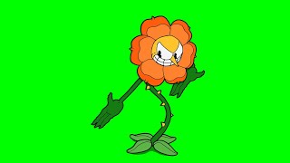 Cuphead Cagney Carnation flower pink screen (green screen)