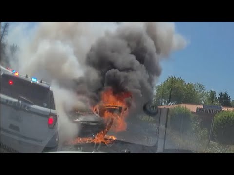 Armed Carjacker Leads Police on Dangerous High Speed Chase, Ends with Cars in Flames!