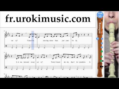 Cours de Flute à bec (B.) Justin Bieber - Sorry Tuto Partitions Partie#2 um-i829