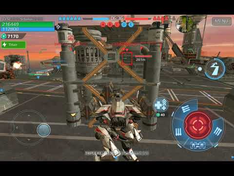 War Robots gameplay - Beacon Rush - Carrier map - old Orkan hangar