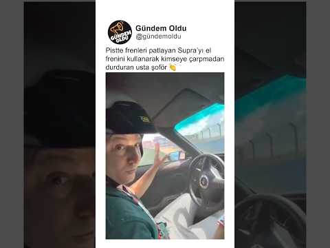 Pistte freni patlayan Supra'yı el freni ile kimseye çarpmadan durduran usta şoför 👏