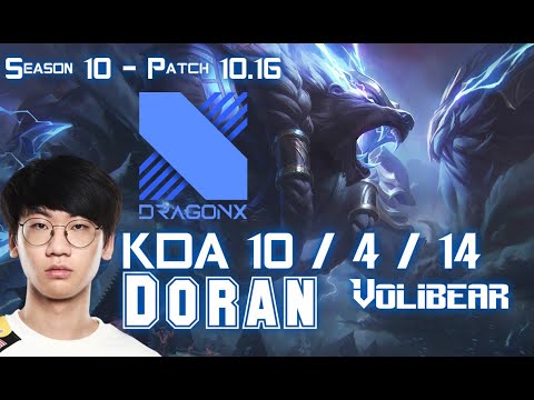 DRX Doran VOLIBEAR vs CAMILLE Top - Patch 10.16 KR Ranked
