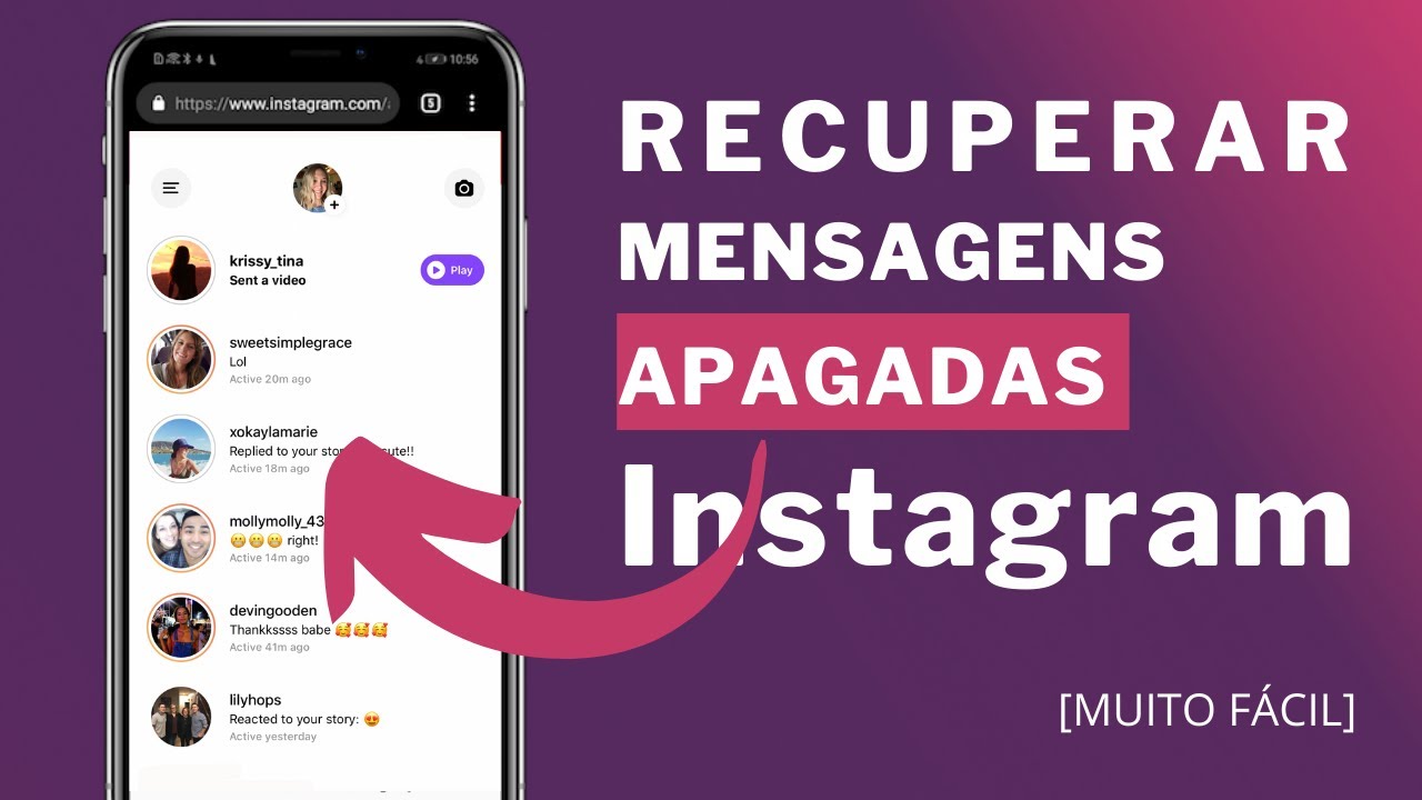 como recuperar mensagens apagadas do Instagram