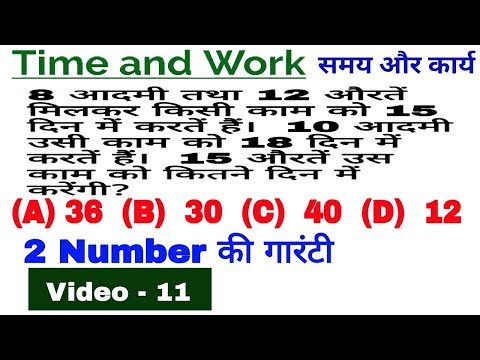 Time and work/ समय और कार्य से सवाल/ short tricks time and work question,SSC, bank po, railway D
