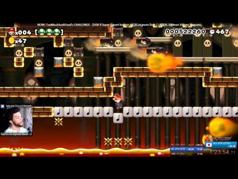 Super Mario Maker - Last Stage of Super Expert, 4 lives left & you get THIS level *FAIL*