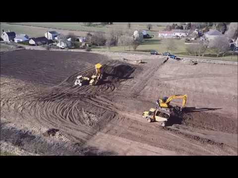 Heavy plant on site in Lowick Northumberland