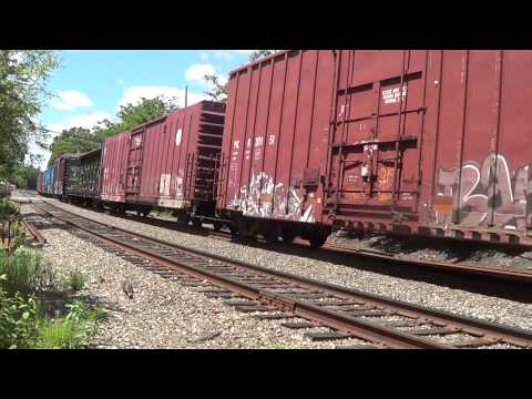 SEPO w/ CSX 755, 715 and 39 cars at Meadowcroft St. Lowell, Ma. Saturday 6/7/14