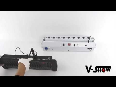 Vshow 9X18W RGBAW+UV 6in1 Battery powered wireless DMX IR Remote Bar LED