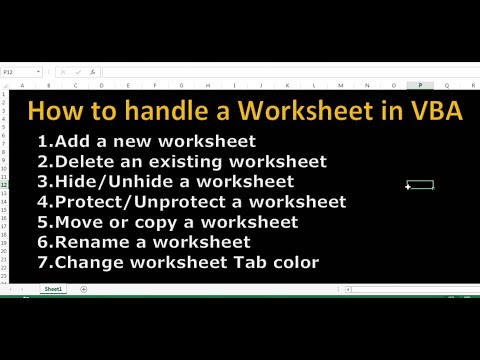 VBA Tutorial 5: How to handle a worksheet in VBA