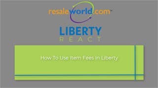 How To Use Item Fees With Liberty