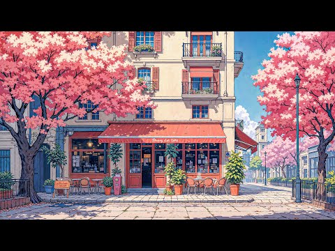 Pink Spring Café 🌸☕ Soft Lofi Beats & Peaceful Morning Vibes 🎧 Lofi Hip Hop to Heal, Chill