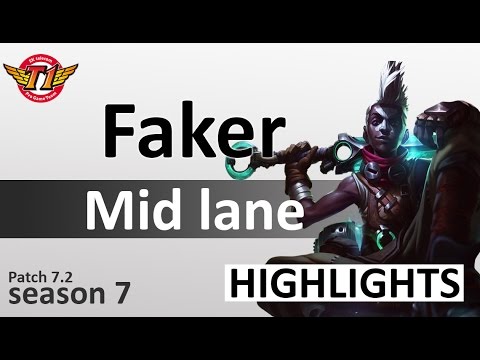 SKT T1 Faker : Ekko vs Cassiopeia | Highlights | Mid lane | KR LOL  | Patch 7.2 | Season7