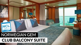 NCL Gem | Club Balcony Suite Tour & Review 4K | Norwegian Cruise Lines