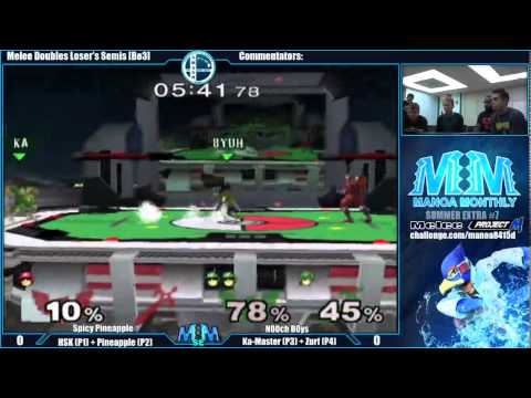 MMse7 [LS] HSK + Pineapple (Red Team) vs Ka-Master + Zurf (Green Team) SSBM Doubles