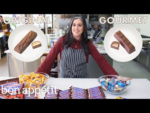 Pastry Chef Attempts to Make Gourmet Snickers | Gourmet Makes | Bon Appétit