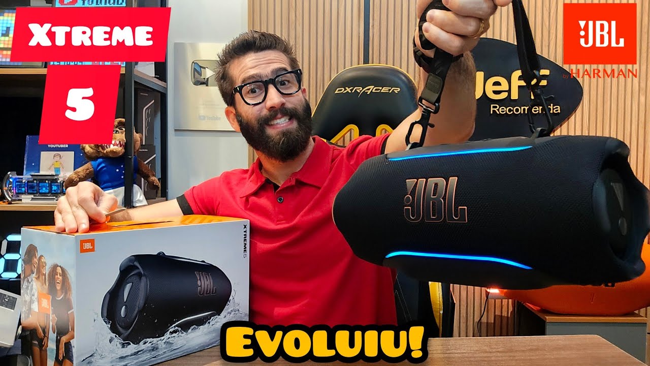 Miniatura da avaliação em vídeo de Caixa de Som Portátil Bluetooth JBL Xtreme 5 Preta Preto