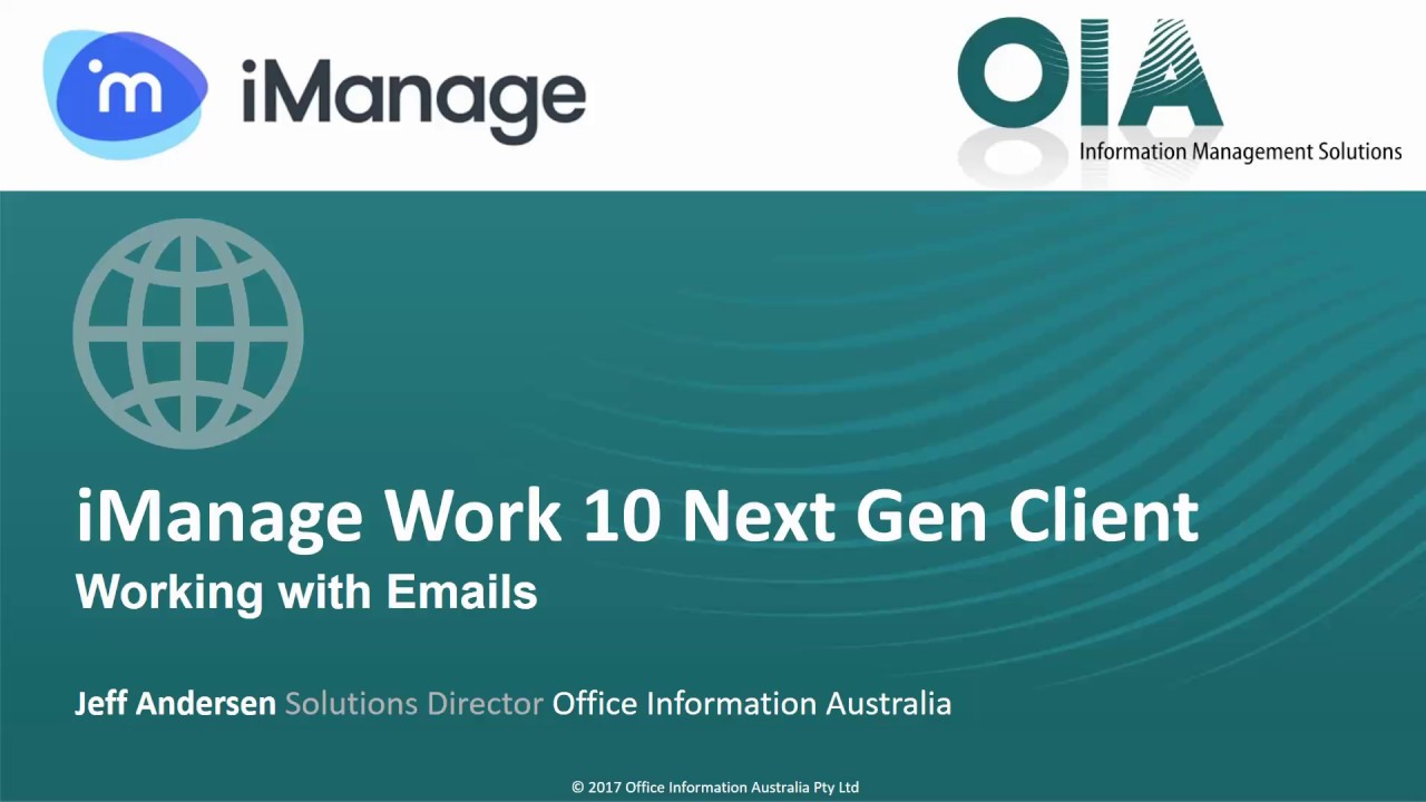 iManage Work 10 - Working with Emails