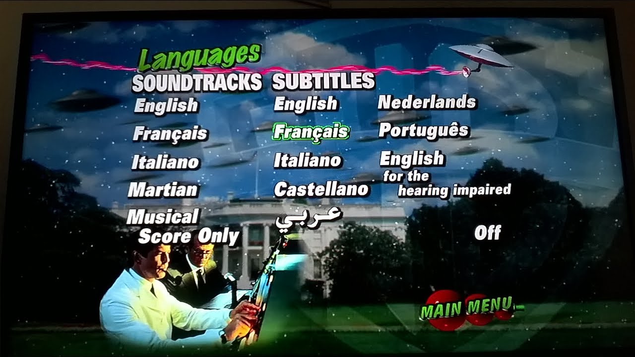 Menu DVD: Mars Attacks!
