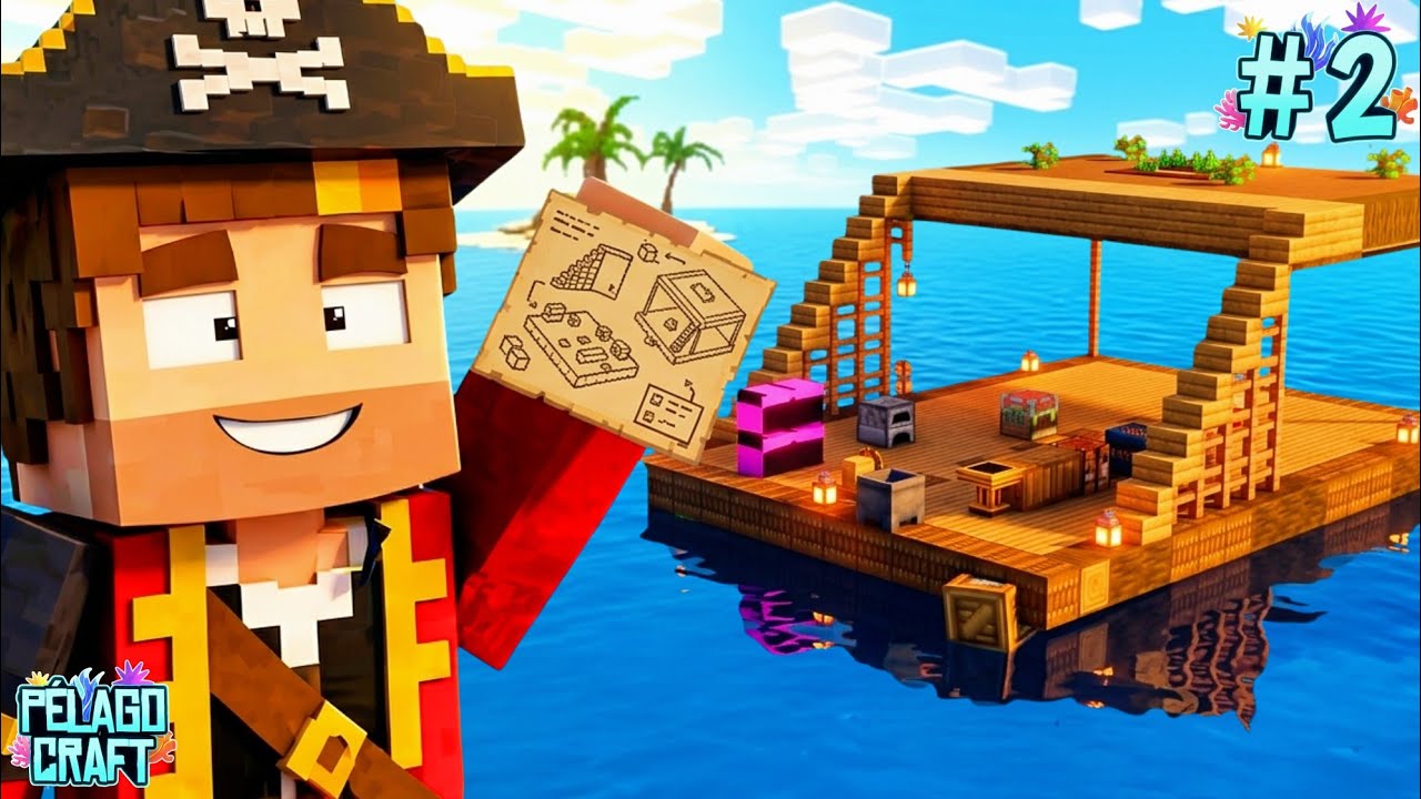 🦈 MineRAFT | Empezamos a construir nuestra balsa MAMADÍSIMA || Pelago #2 