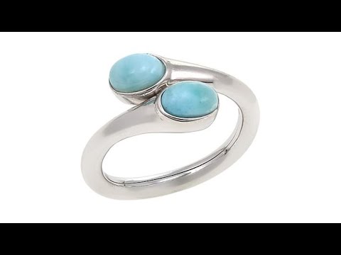 Traveler's Journey "Bendy" Larimar Sterling Silver Bypas...